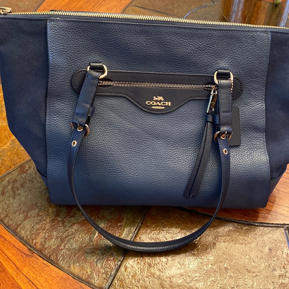 Real Navy blue Coach bag with matching coach wallet